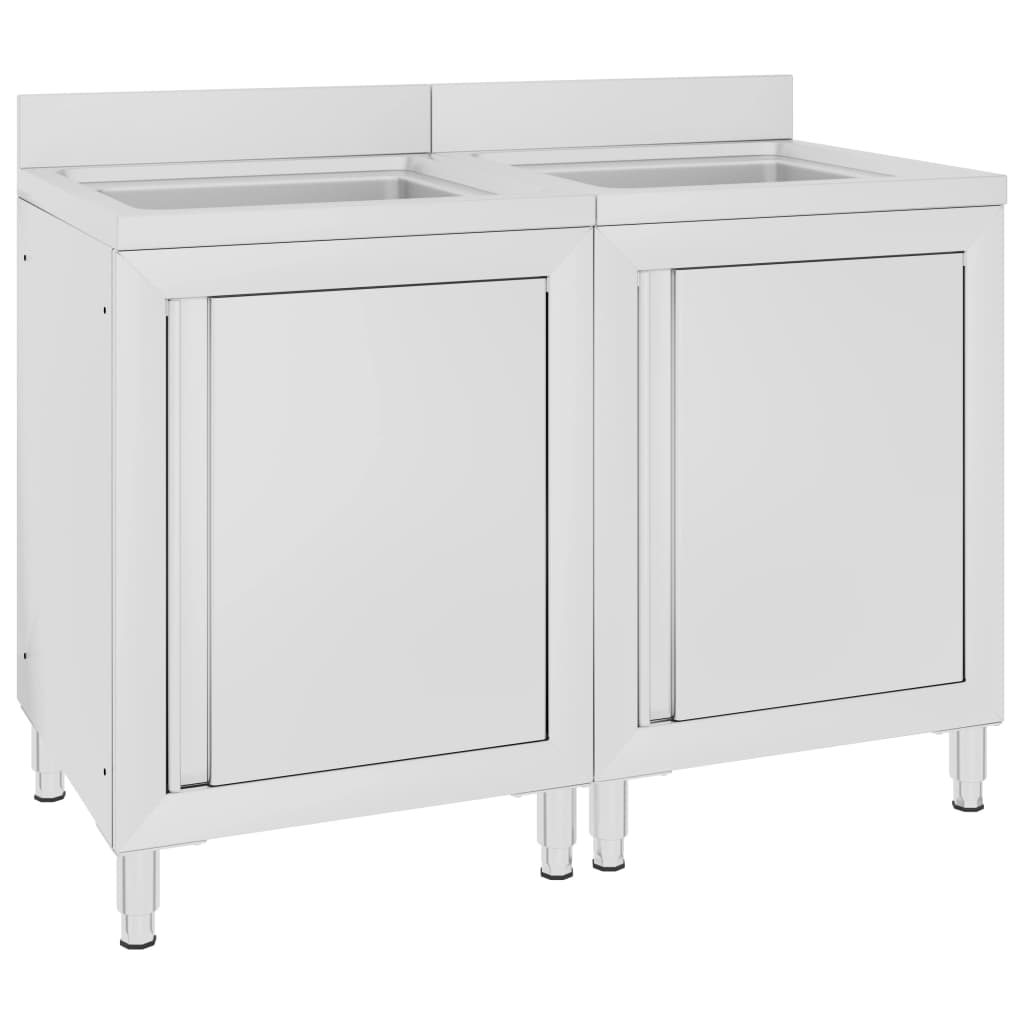 vidaXL Éviers de cuisine commerciaux 2 pcs Acier inoxydable