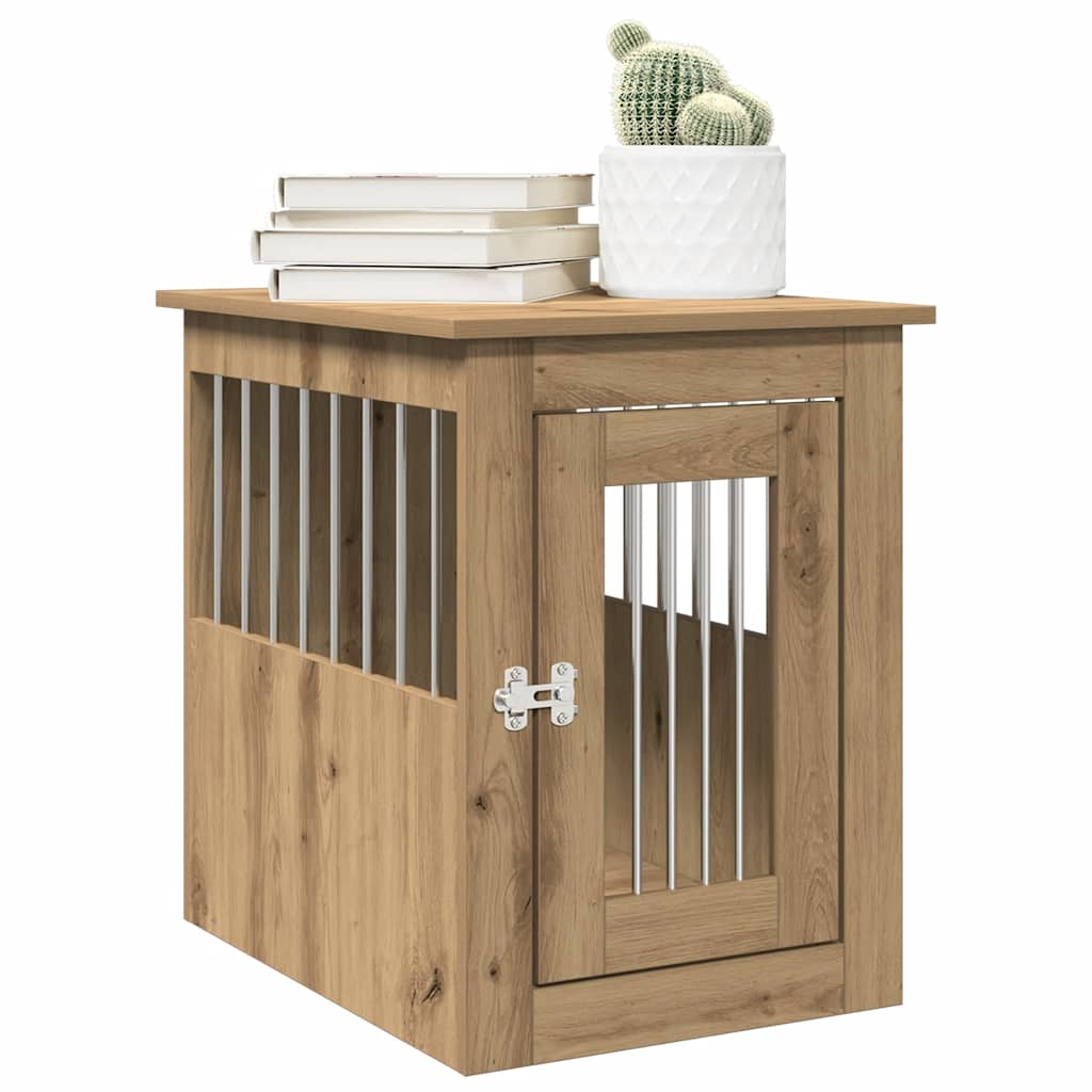 vidaXL Meuble de cage pour chiens chêne artisanal 45x62x59 cm - Image 3