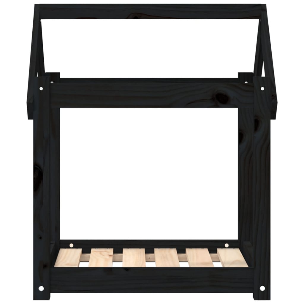 vidaXL Lit pour chien Noir 61x50x70 cm Bois de pin solide - Image 5