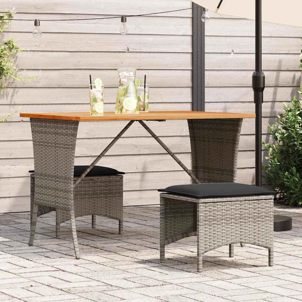 vidaXL Table de jardin avec dessus en bois d'acacia gris 105x75x72 cm