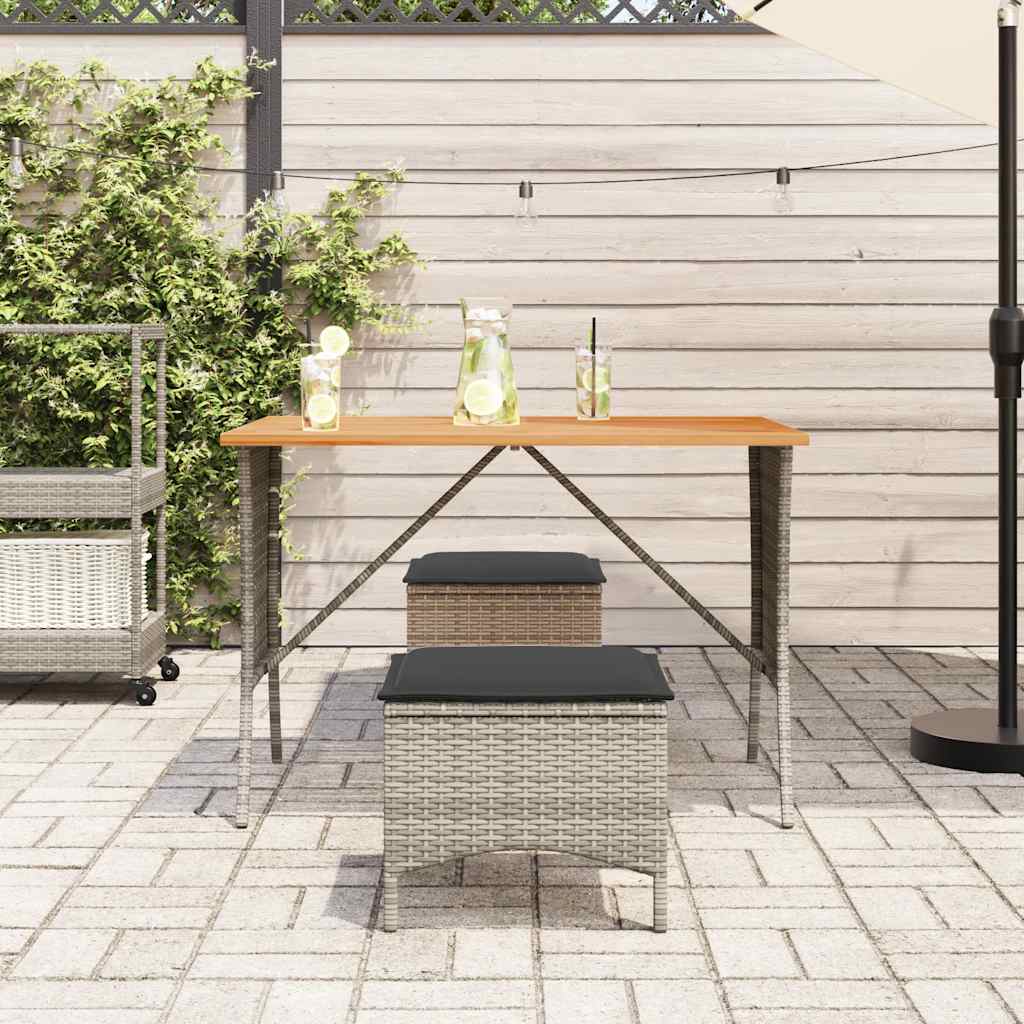 vidaXL Table de jardin avec dessus en bois d'acacia gris 105x75x72 cm - Image 3
