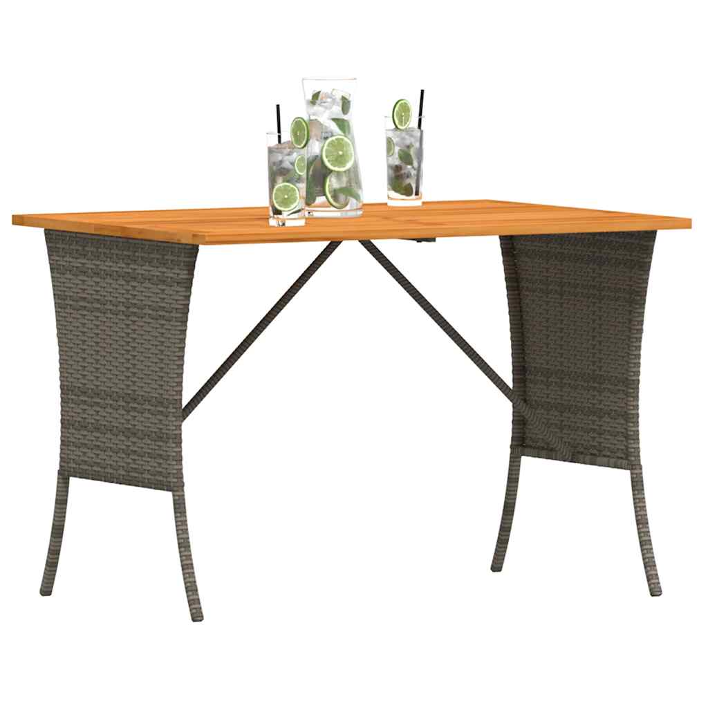 vidaXL Table de jardin avec dessus en bois d'acacia gris 105x75x72 cm - Image 4