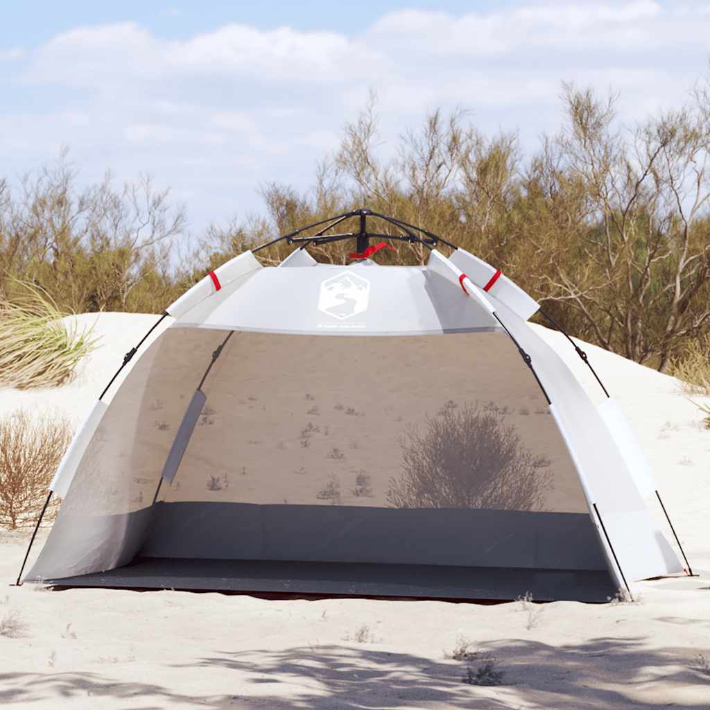 vidaXL Tente de plage 2 personnes gris libération rapide imperméable
