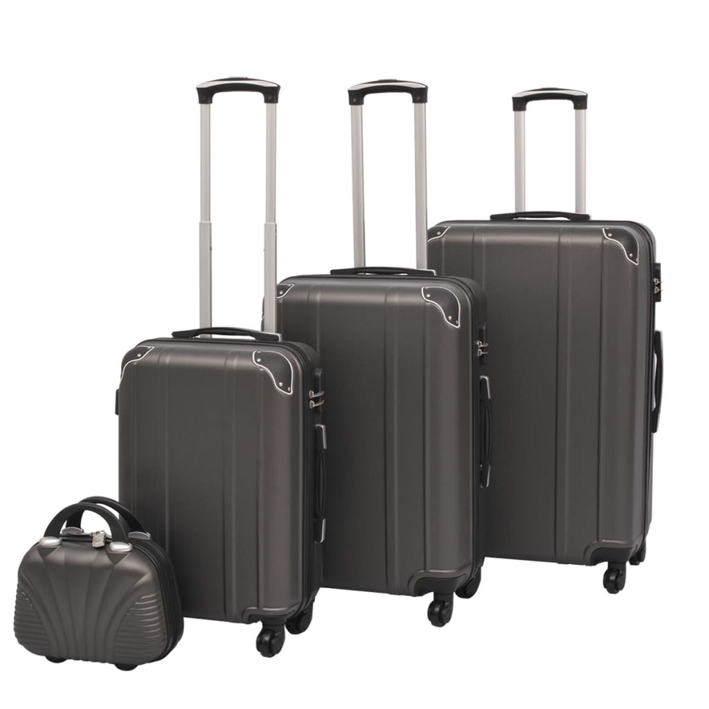 vidaXL Ensemble de valises à roulettes quatre pièces Anthracite