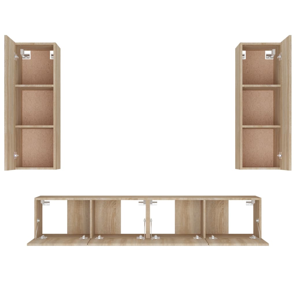 vidaXL Ensemble de meubles TV 4 pcs Chêne sonoma Bois d'ingénierie - Image 6