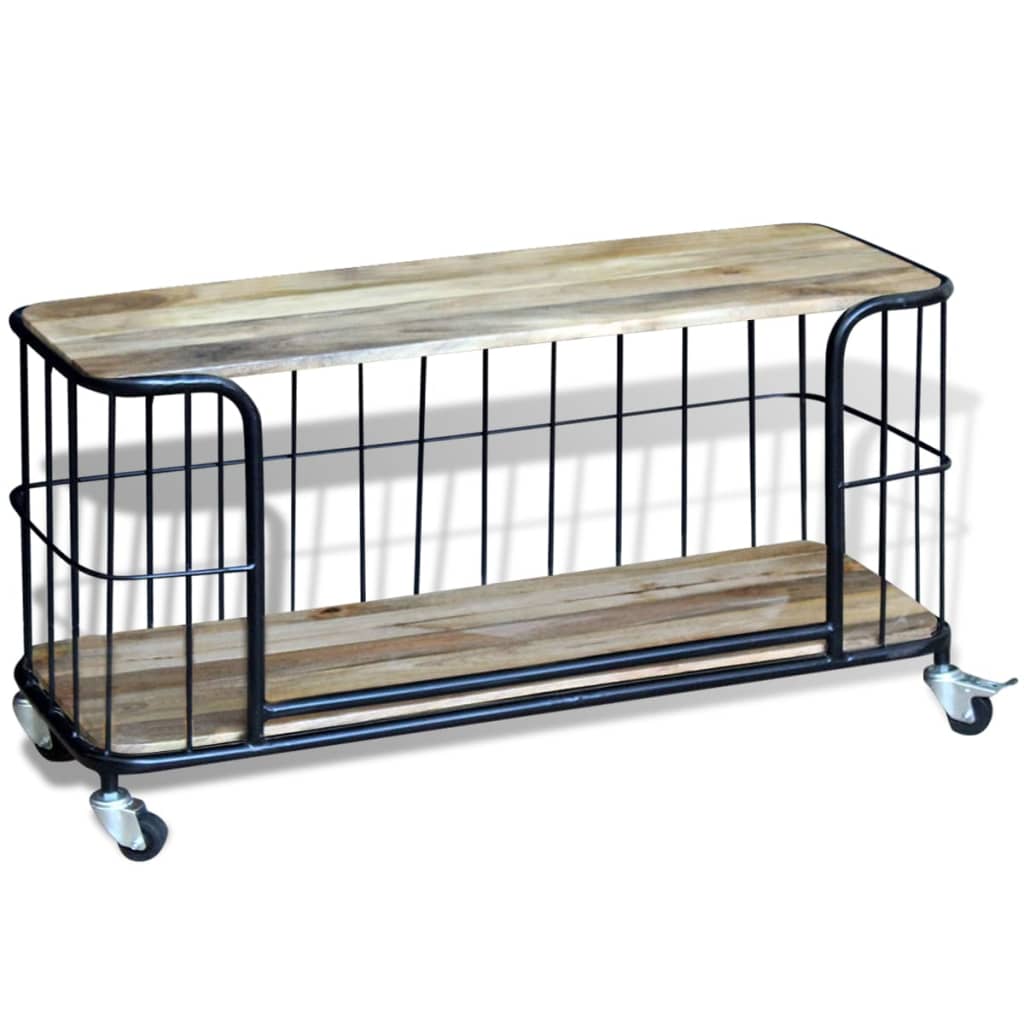 vidaXL Meuble TV 100x40x45 cm Bois de manguier massif