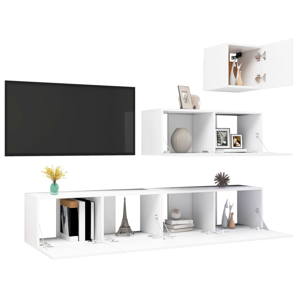 vidaXL Ensemble de meubles TV 4 pcs Blanc Bois d'ingénierie - Image 3