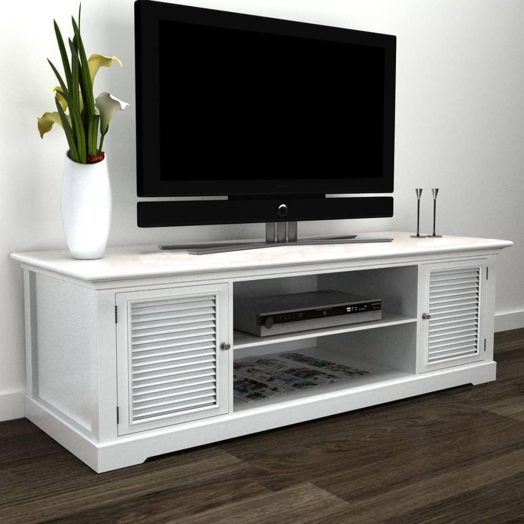 vidaXL Meuble TV Blanc Bois
