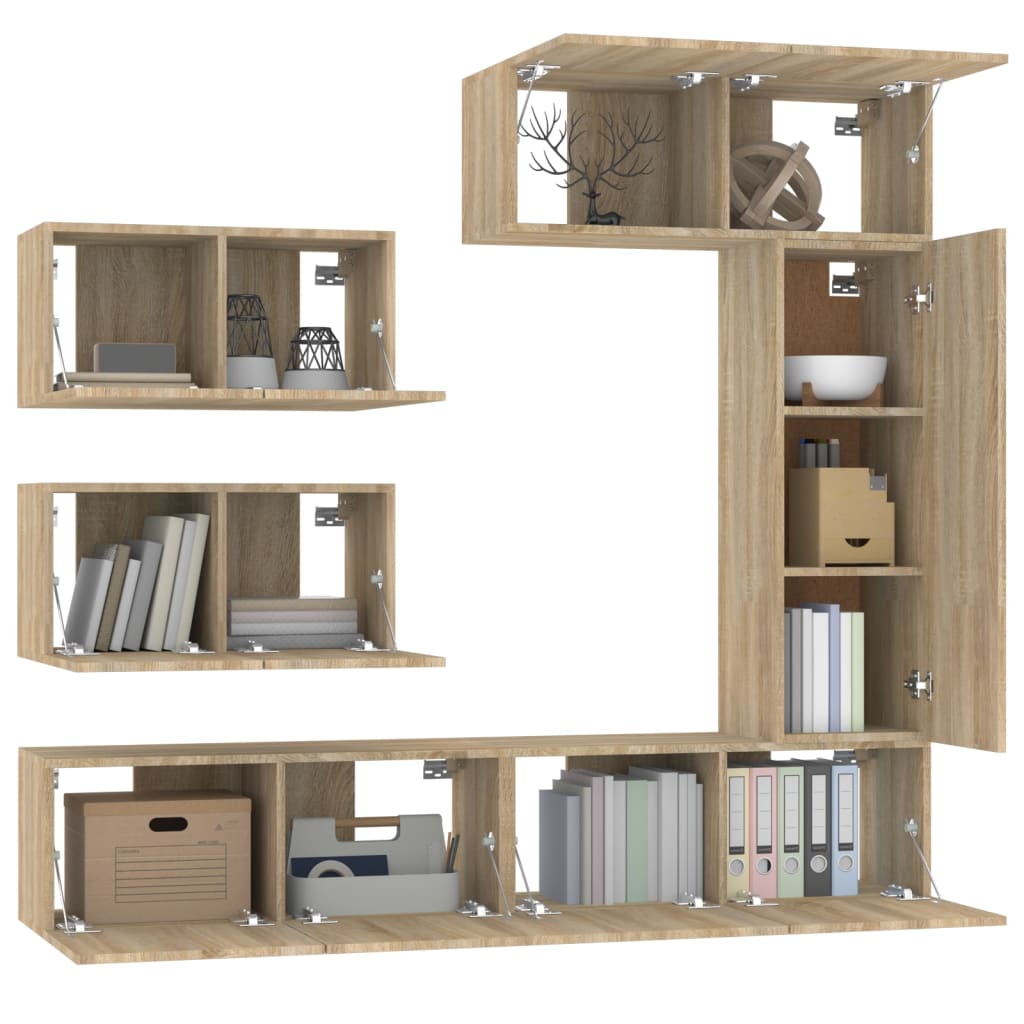 vidaXL Ensemble de meubles TV 6 pcs Chêne sonoma Bois d'ingénierie - Image 4