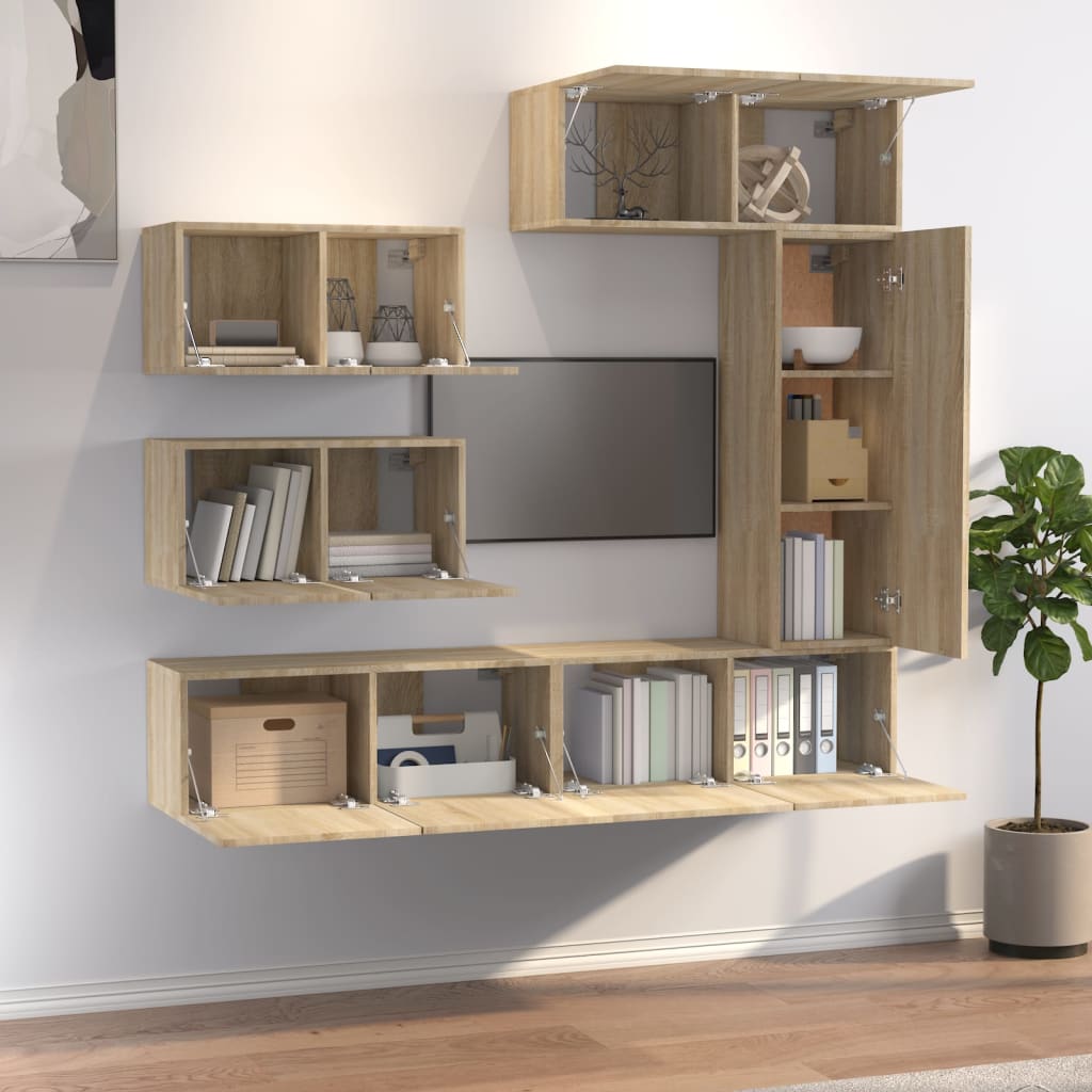 vidaXL Ensemble de meubles TV 6 pcs Chêne sonoma Bois d'ingénierie - Image 3