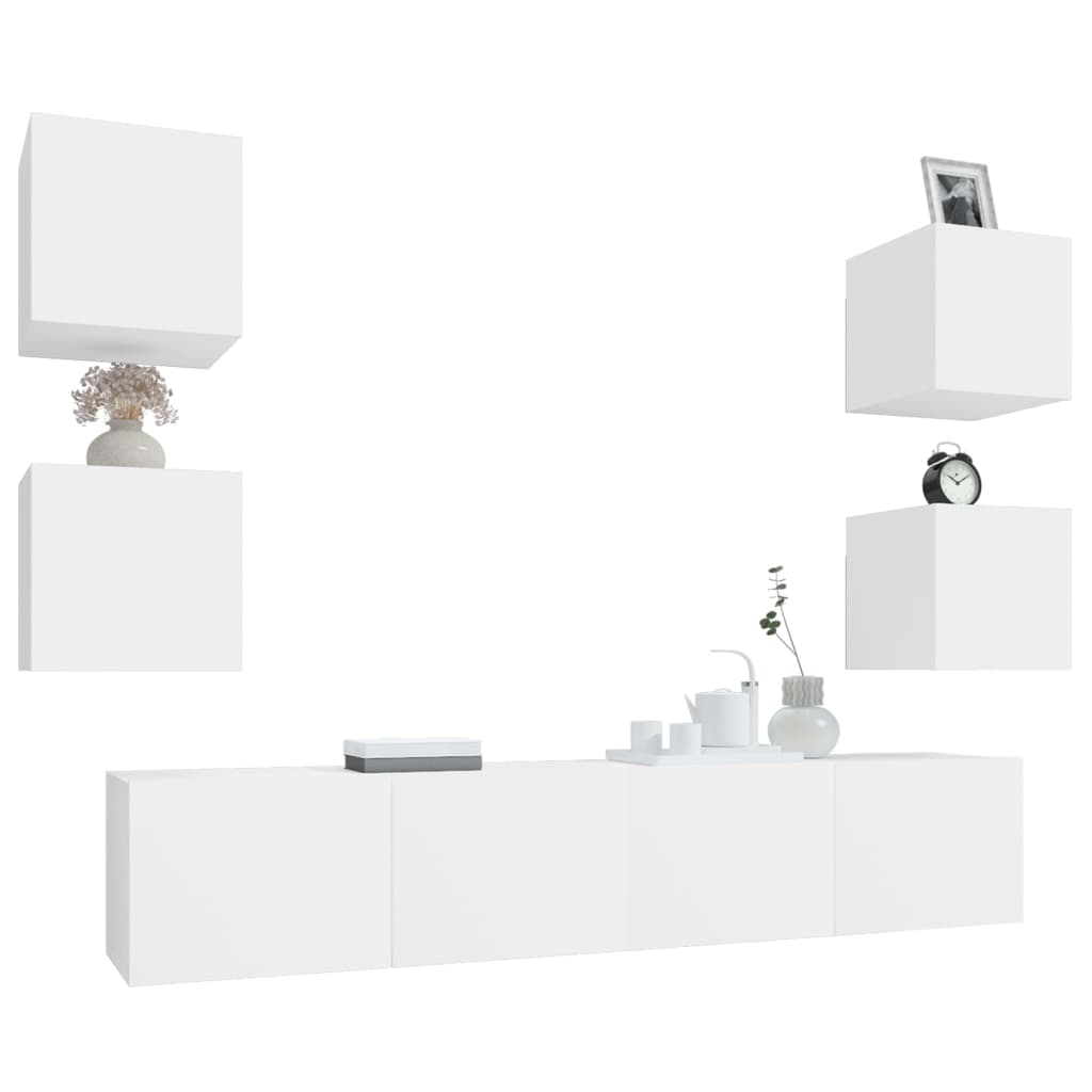 vidaXL Ensemble de meubles TV 6 pcs Blanc Bois d'ingénierie - Image 4