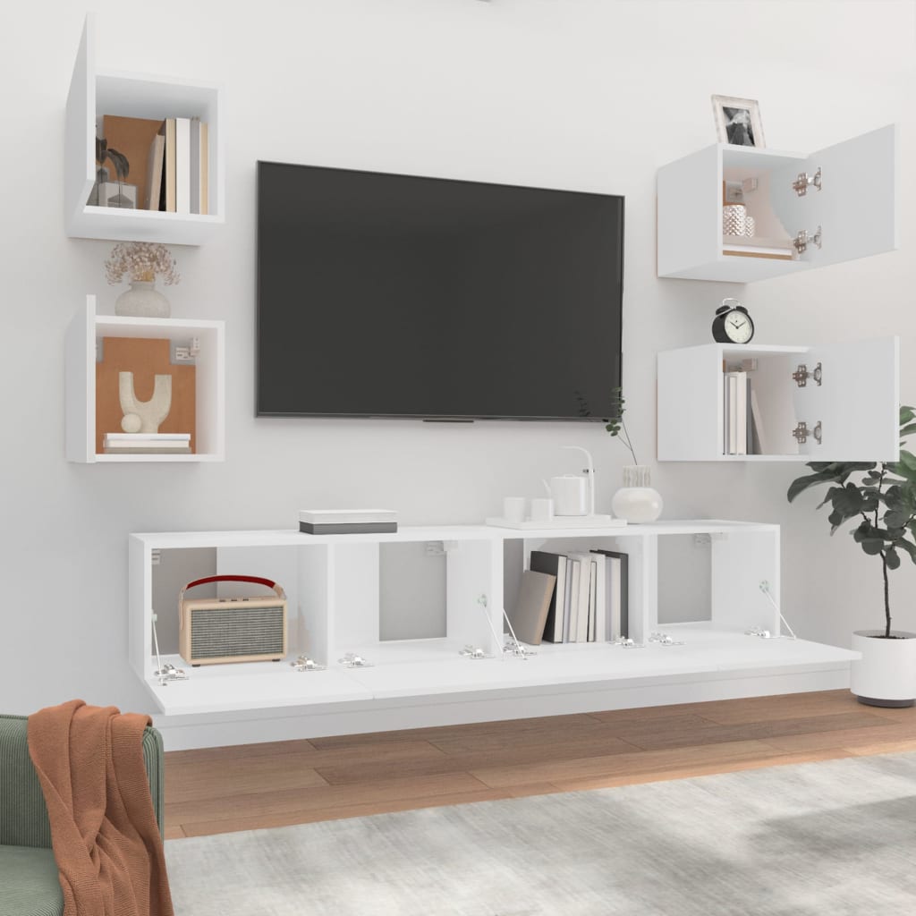 vidaXL Ensemble de meubles TV 6 pcs Blanc Bois d'ingénierie - Image 3
