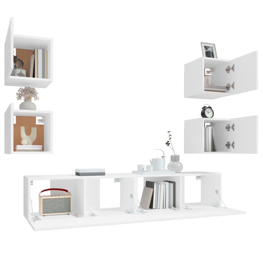 vidaXL Ensemble de meubles TV 6 pcs Blanc Bois d'ingénierie - Image 5