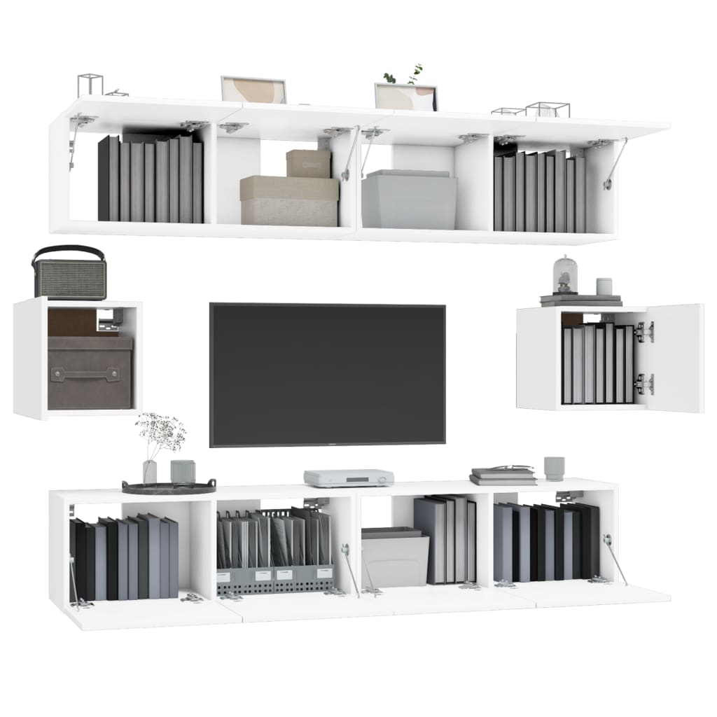 vidaXL Ensemble de meubles TV 6 pcs Blanc Bois d'ingénierie - Image 4