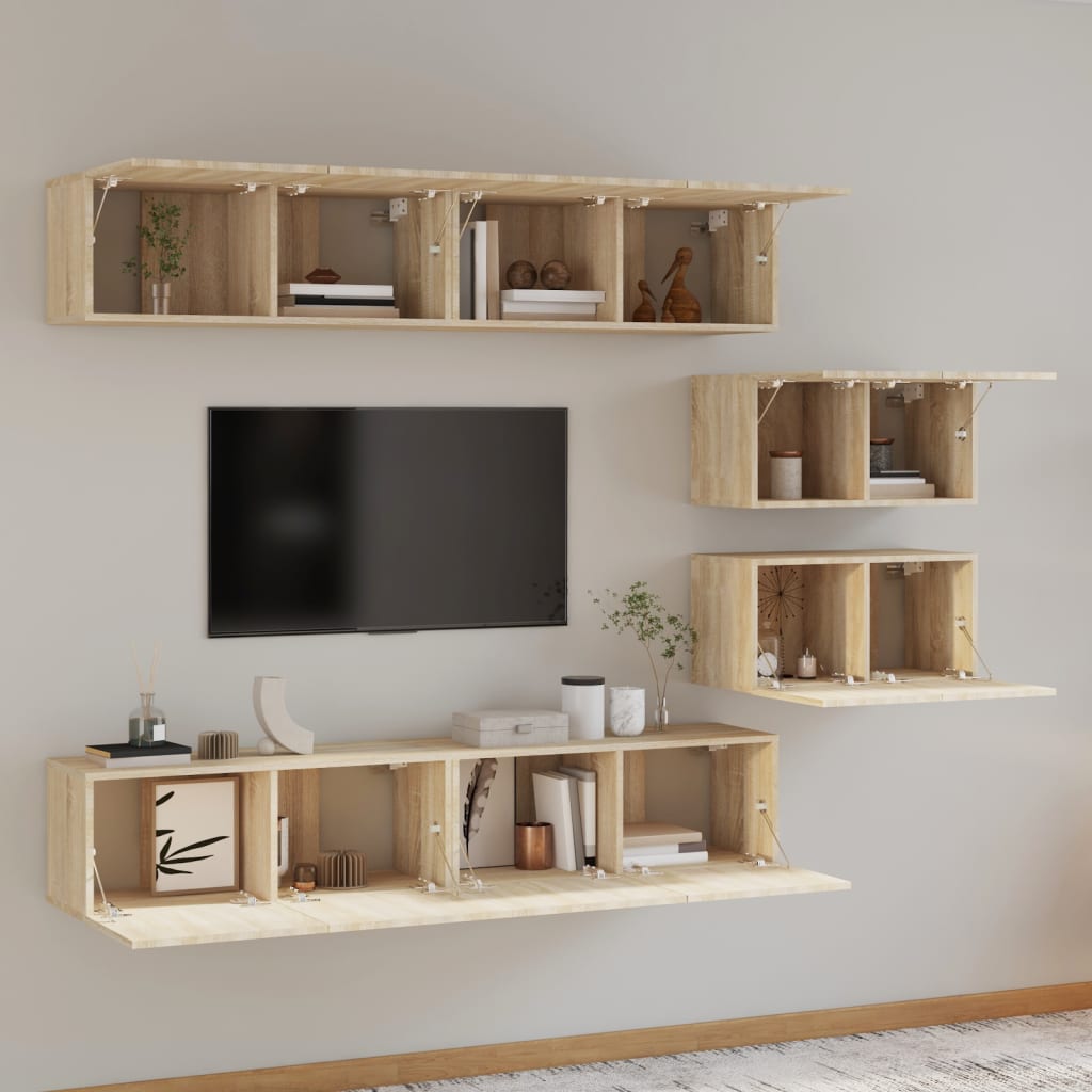 vidaXL Ensemble de meubles TV 6 pcs Chêne sonoma Bois d'ingénierie - Image 6