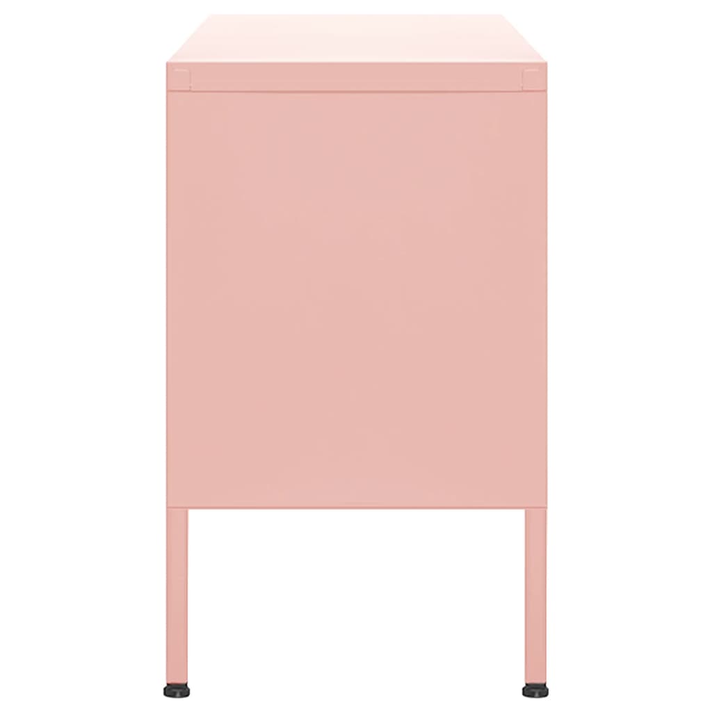 vidaXL Meuble TV Rose 105x35x50 cm Acier - Image 4