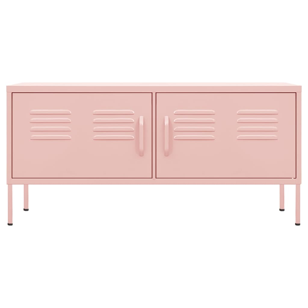 vidaXL Meuble TV Rose 105x35x50 cm Acier - Image 3