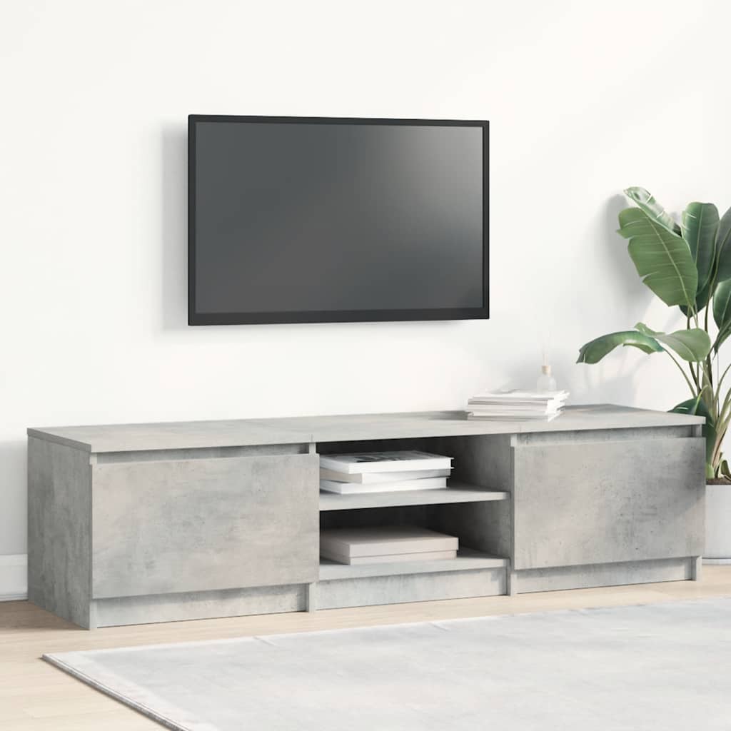 vidaXL Meuble TV Gris béton 140x40x35,5 cm Bois d'ingénierie
