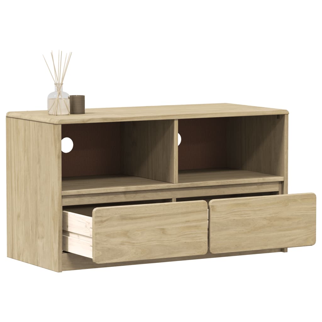 vidaXL Meuble TV SAUDA chêne 99x43x55 cm bois de pin massif