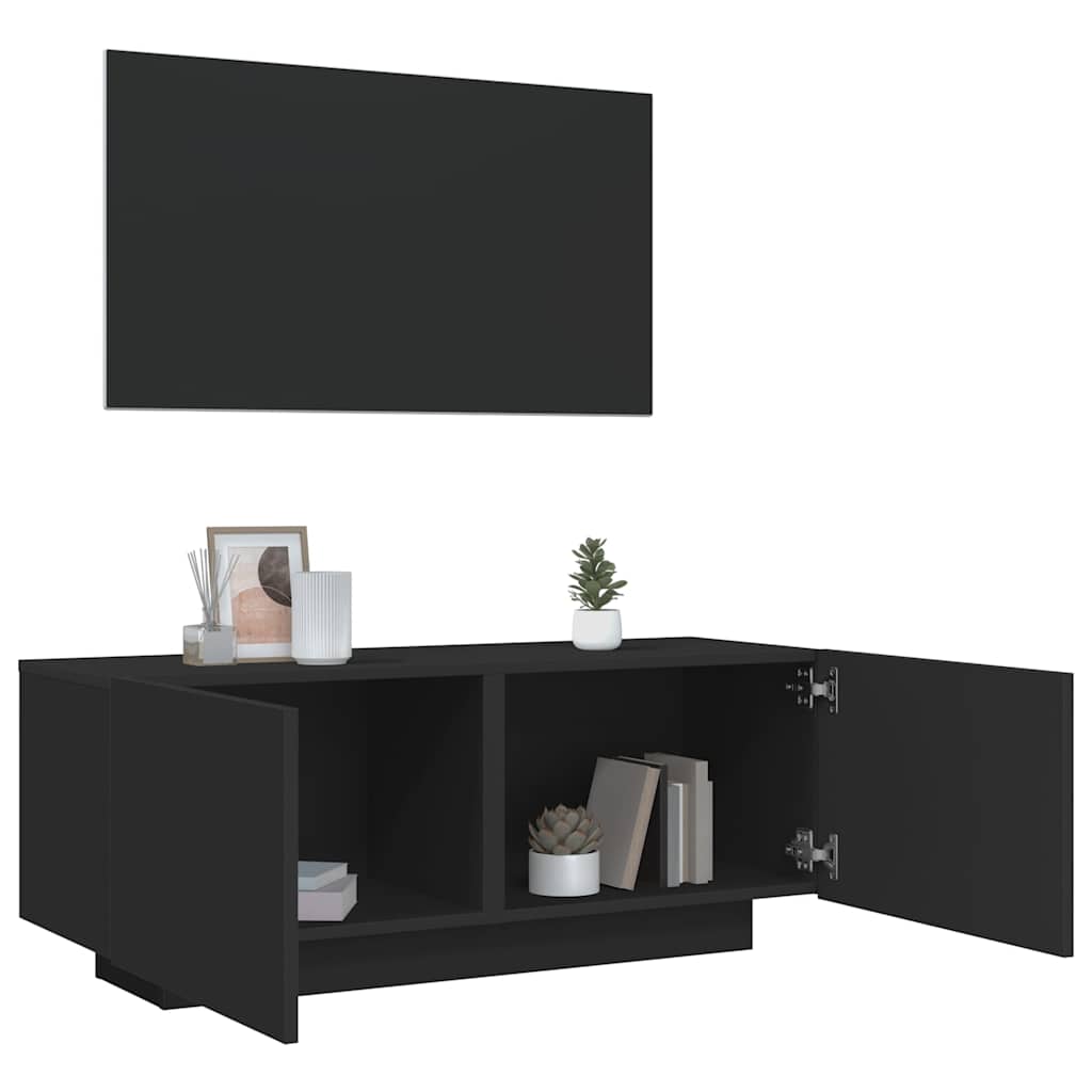 vidaXL Meuble TV Noir 100x35x40 cm Aggloméré