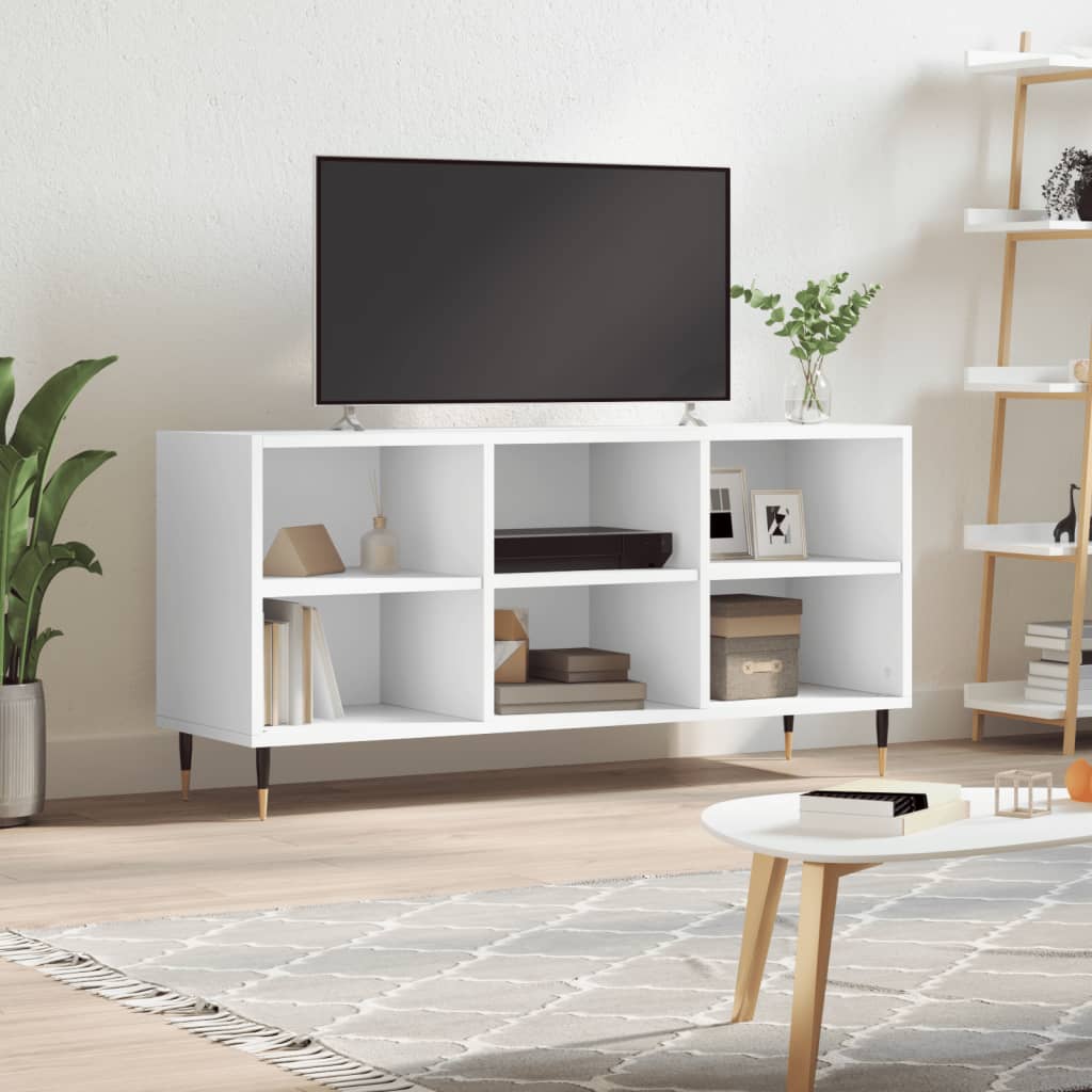 vidaXL Meuble TV blanc 103,5x30x50 cm bois d'ingénierie