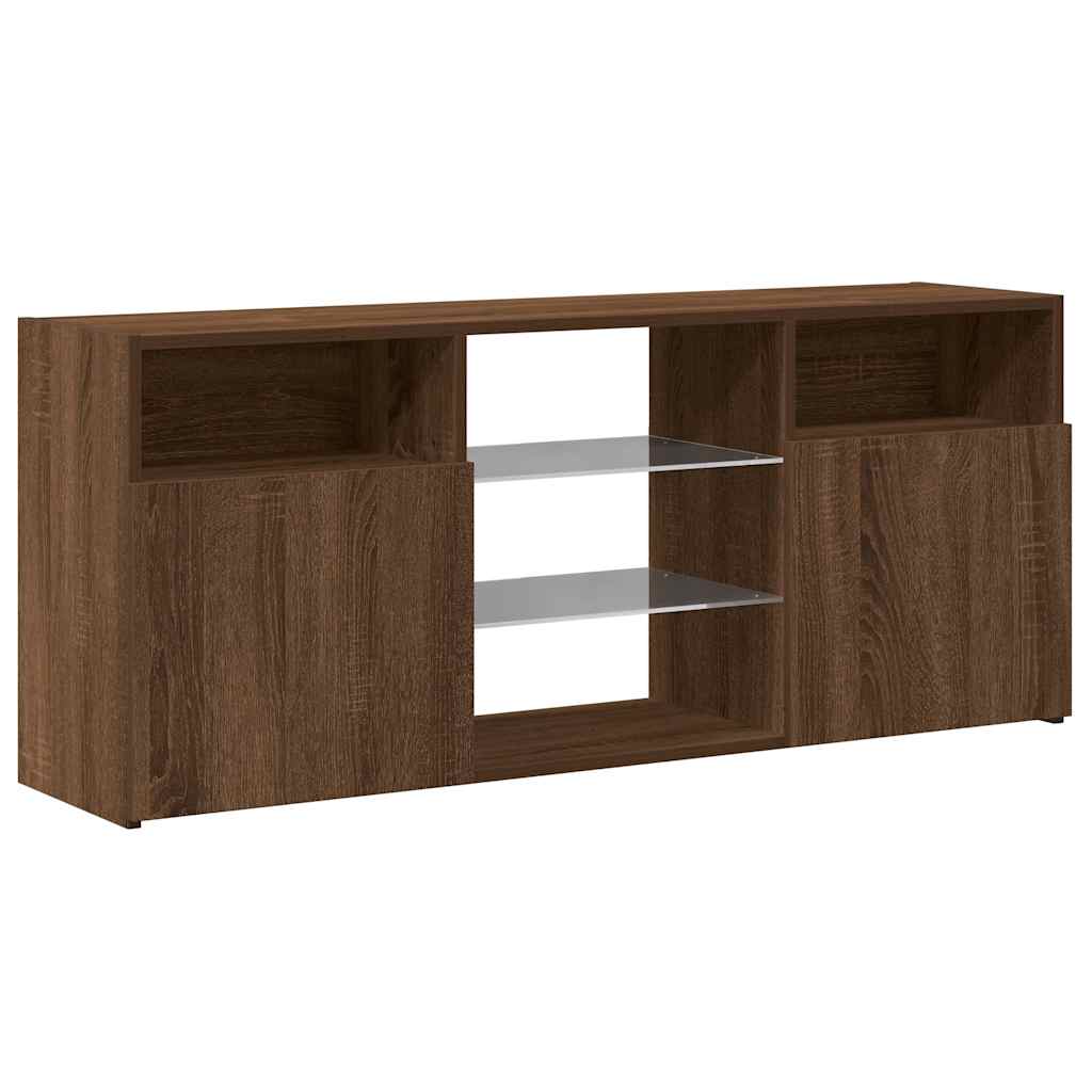 vidaXL Meuble TV avec lumières LED Chêne marron 120x30x50 cm - Image 6