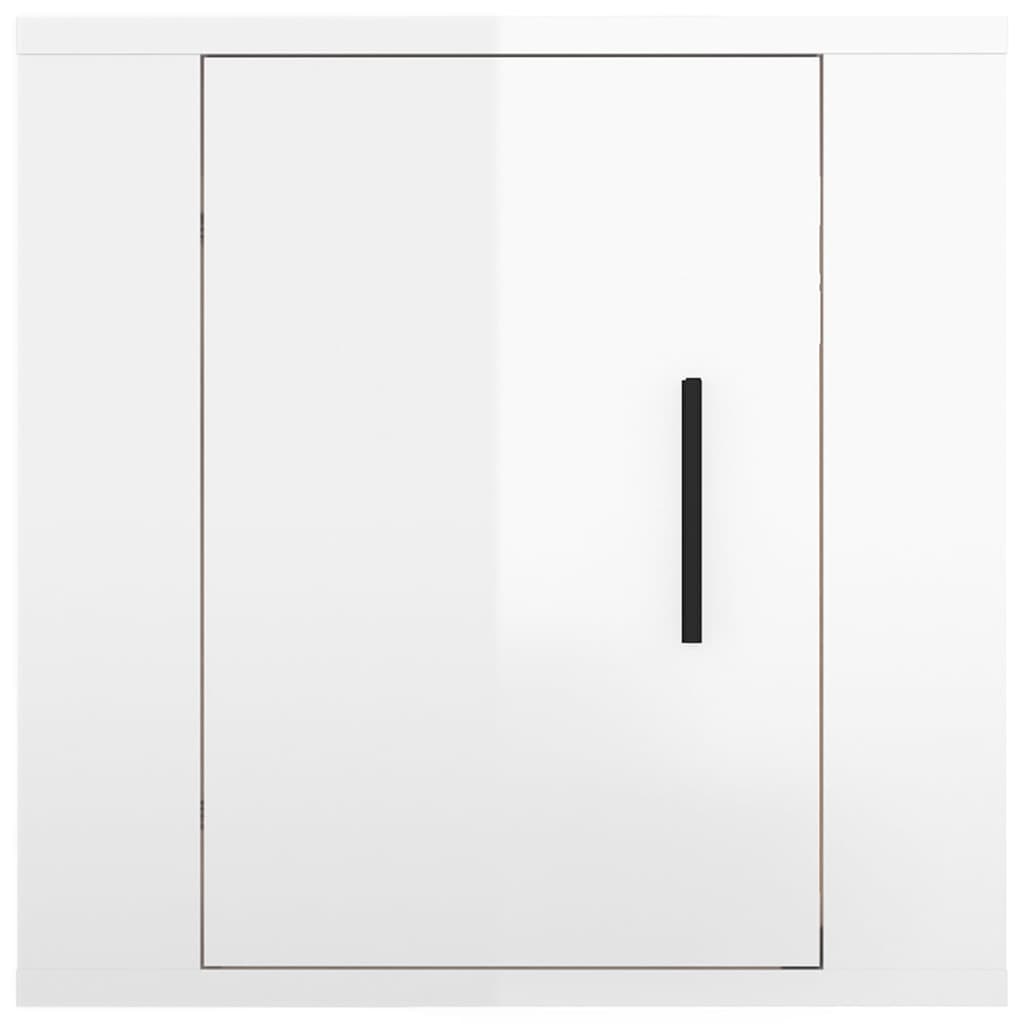 vidaXL Meuble TV mural Blanc brillant 40x34,5x40 cm - Image 5