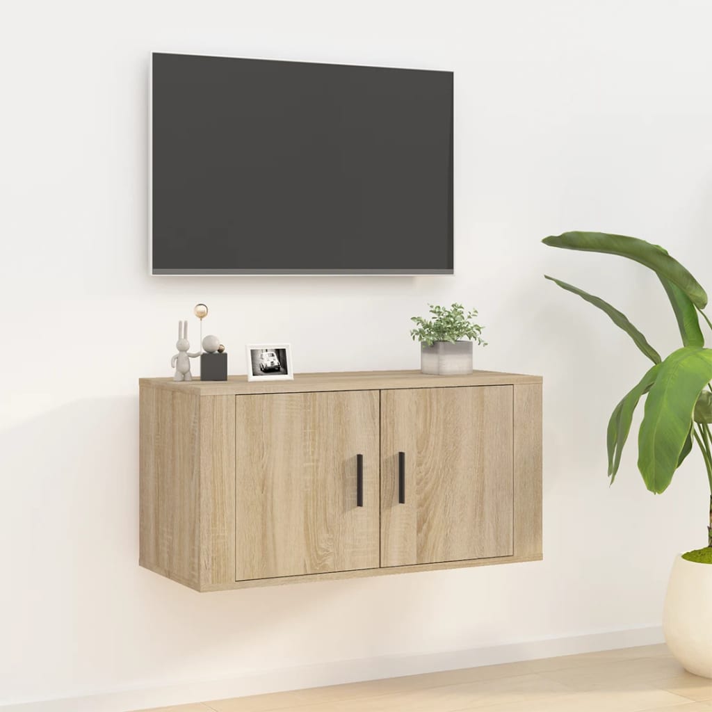 vidaXL Meuble TV mural Chêne Sonoma 80x34,5x40 cm