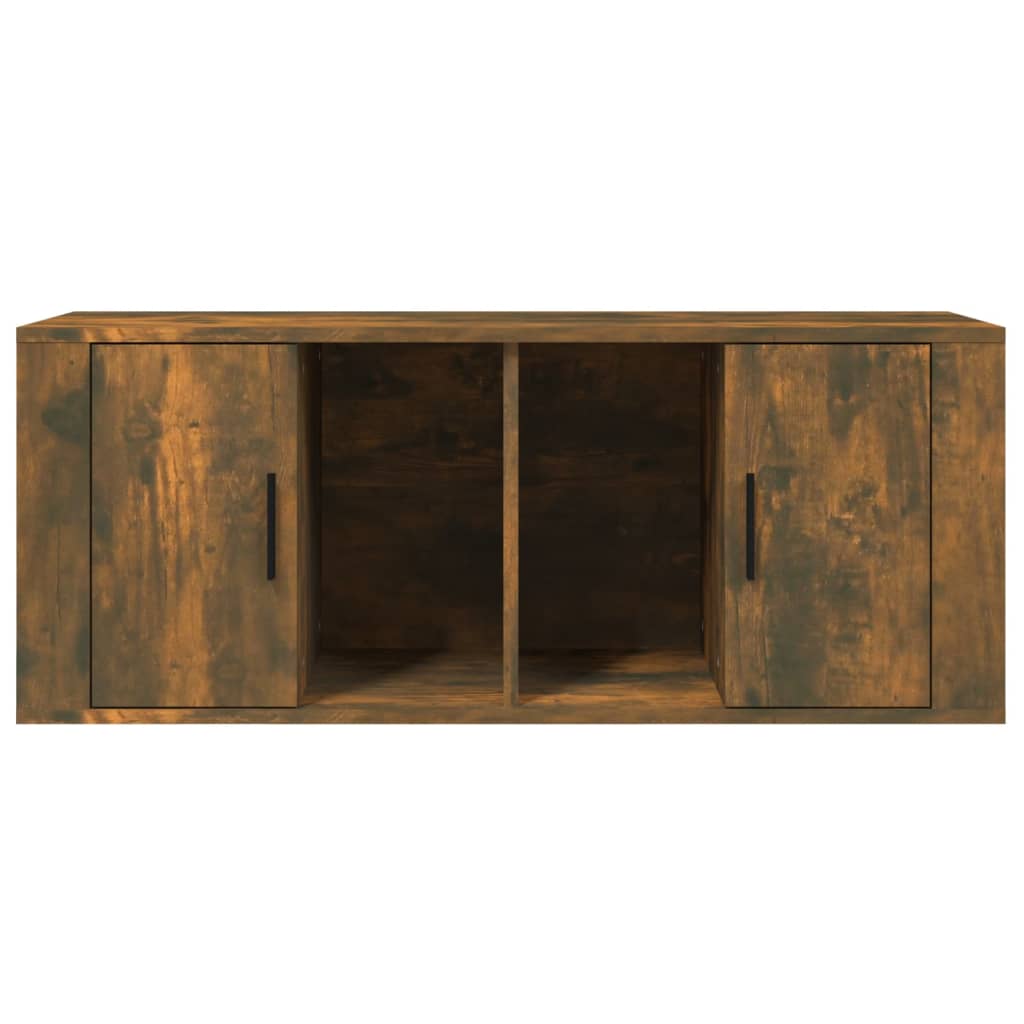 vidaXL Meuble TV Chêne fumé 100x35x40 cm Bois d'ingénierie - Image 5