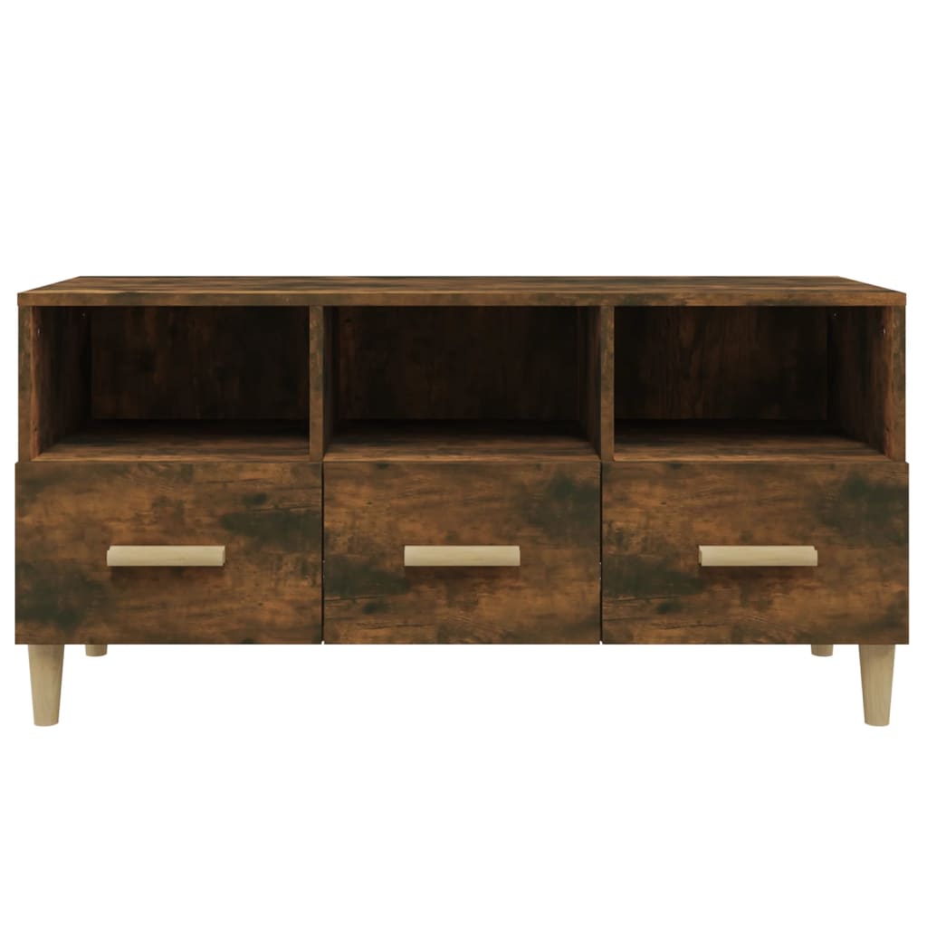 vidaXL Meuble TV Chêne fumé 102x36x50 cm Bois d'ingénierie - Image 6
