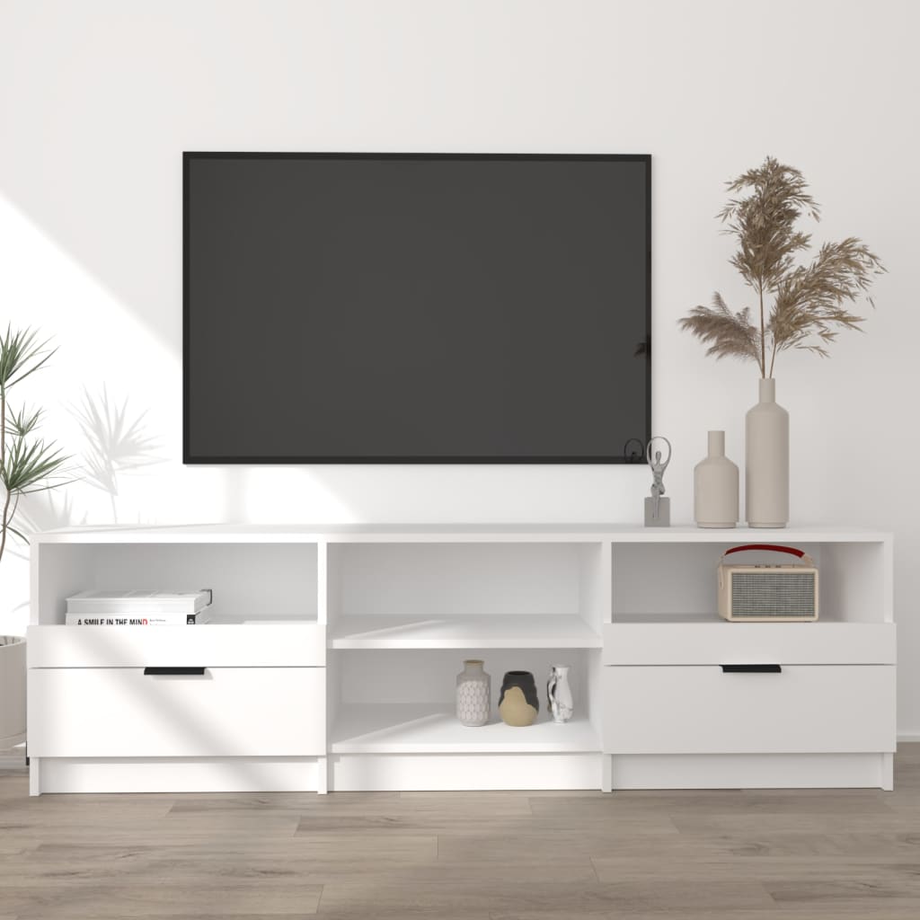 vidaXL Meuble TV Blanc 150x33,5x45 cm Bois d'ingénierie