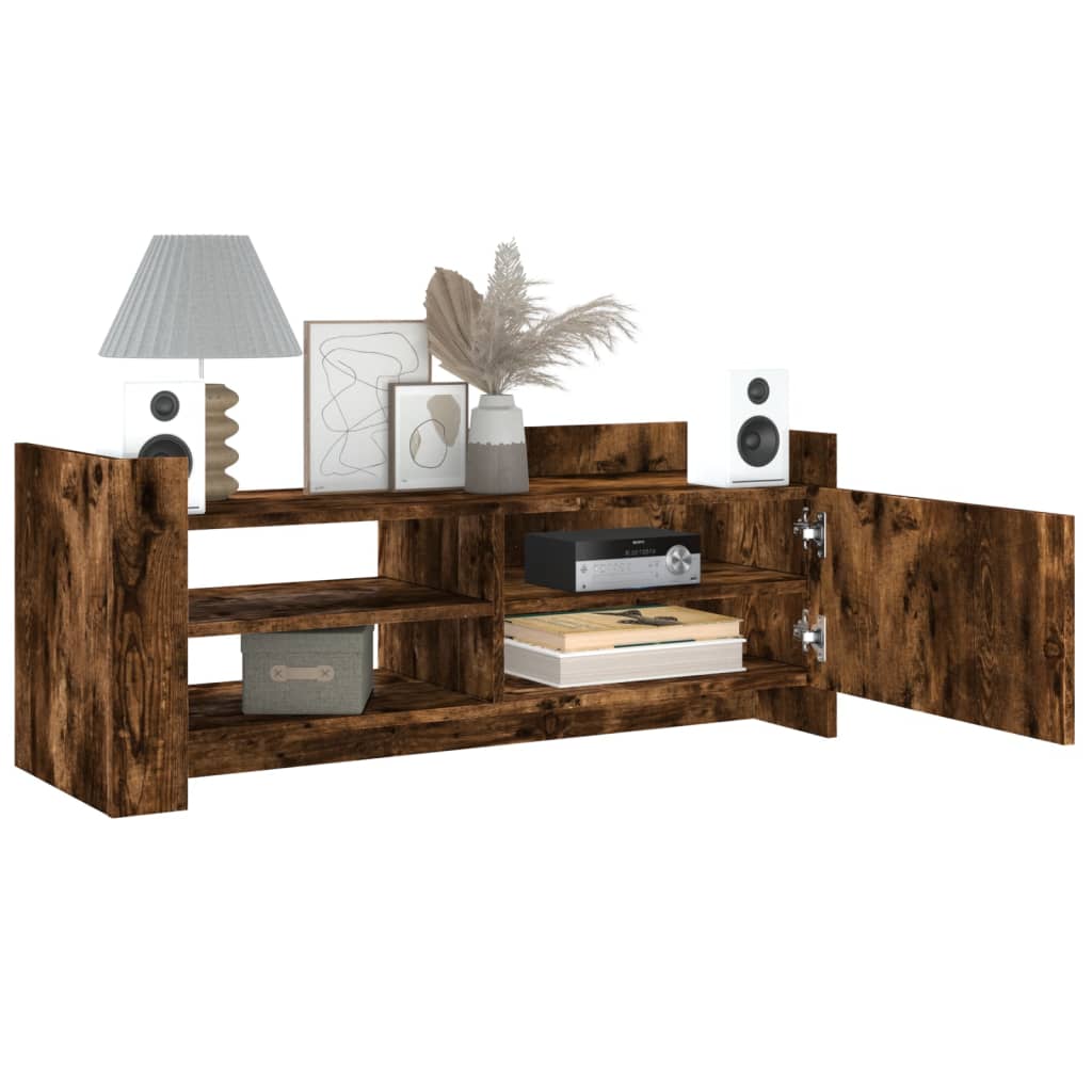 vidaXL Meuble TV Chêne fumé 100x35x40 cm Bois d'ingénierie - Image 3