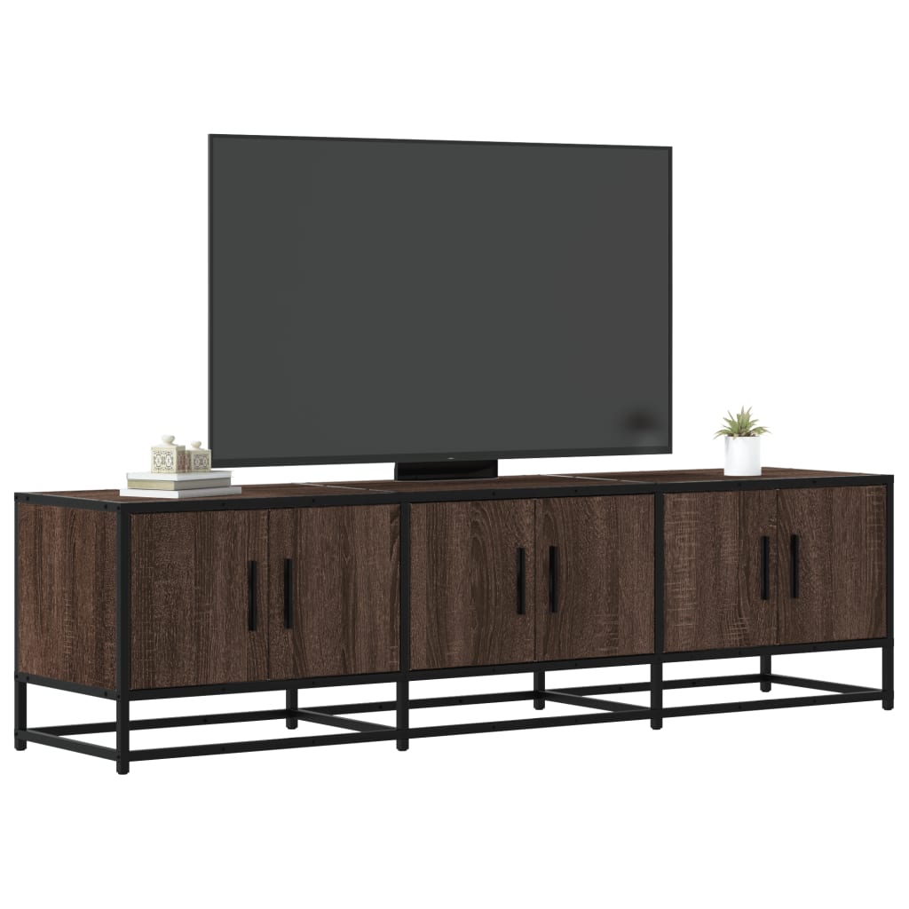 vidaXL Meuble TV chêne marron 150x35x41 cm bois d'ingénierie et métal