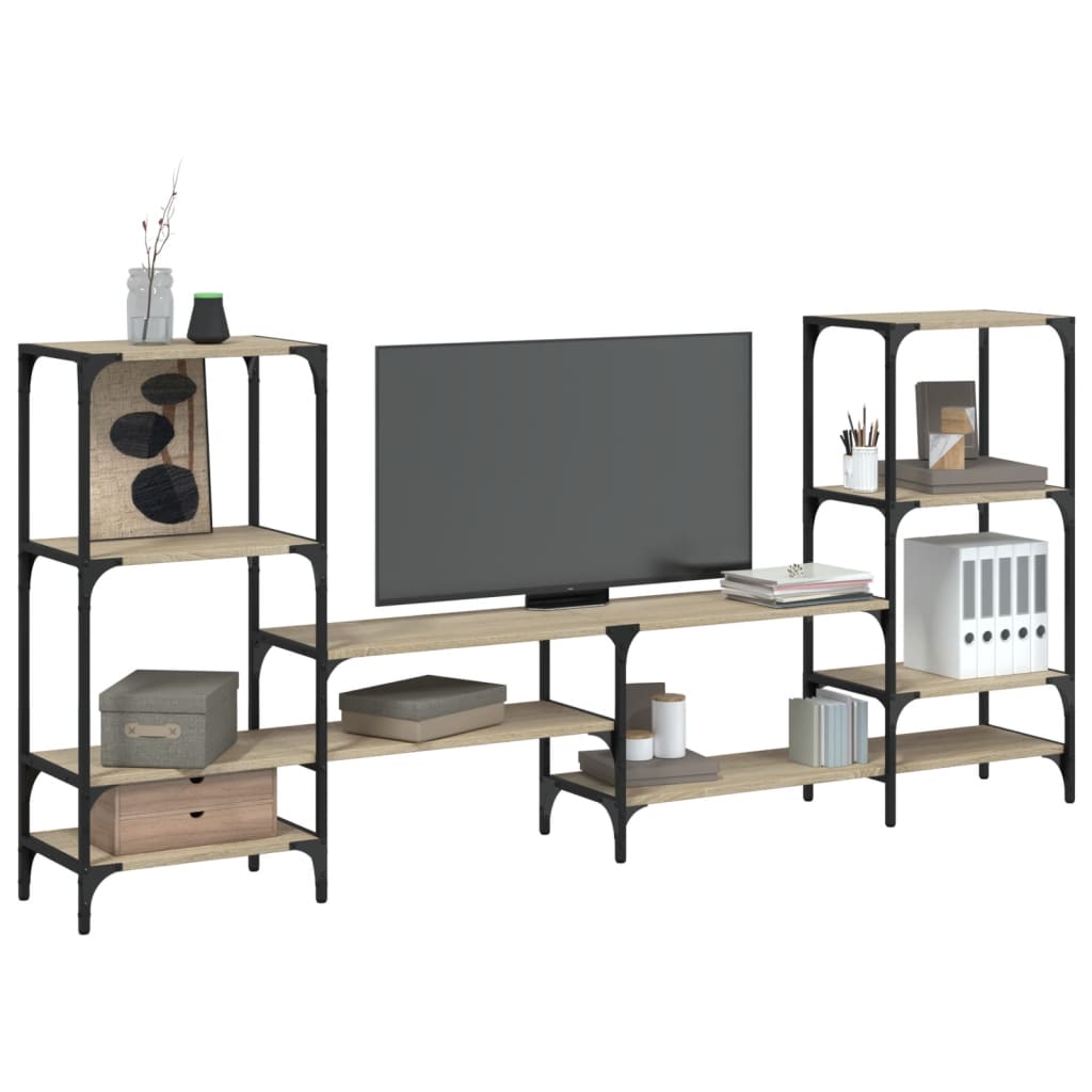 vidaXL Meuble TV chêne sonoma 206,5x28,5x95 cm bois d'ingénierie