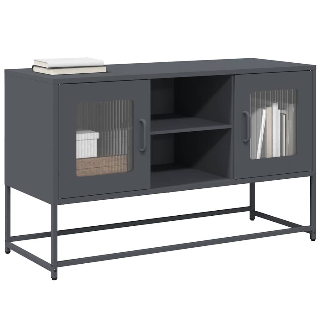 vidaXL Meuble TV anthracite 100,5x39x60,5 cm acier