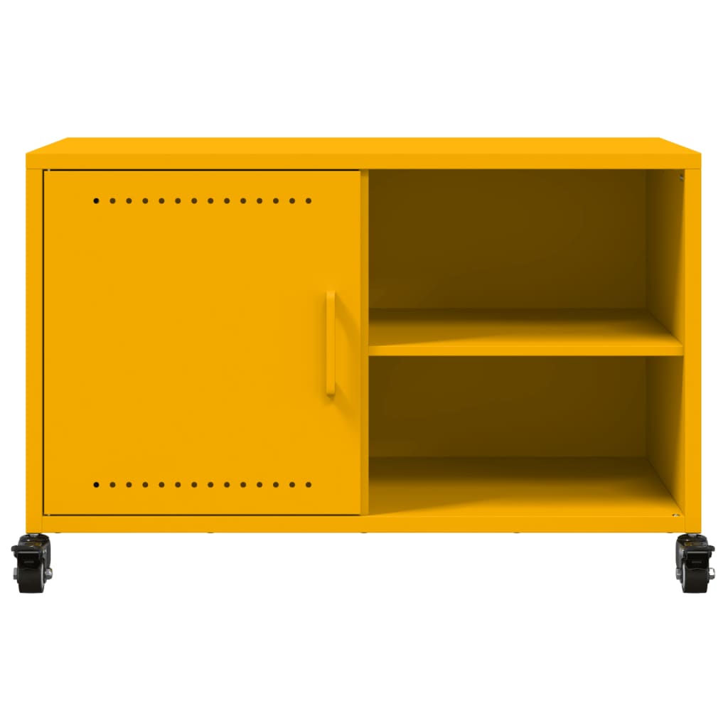 vidaXL Meuble TV jaune moutarde 68x39x43,5 cm acier - Image 6