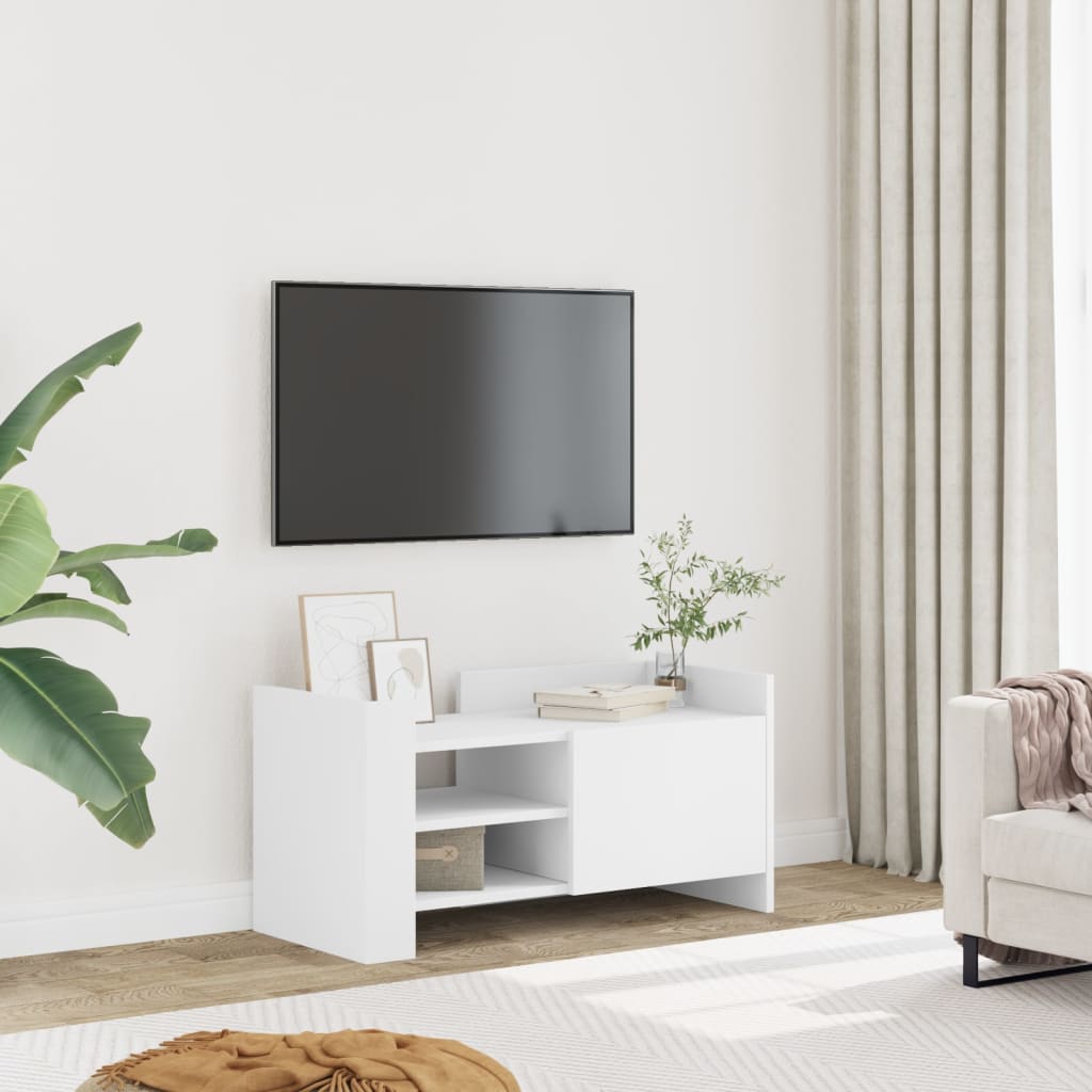 vidaXL Meuble TV blanc 80x35x40 cm bois d’ingénierie