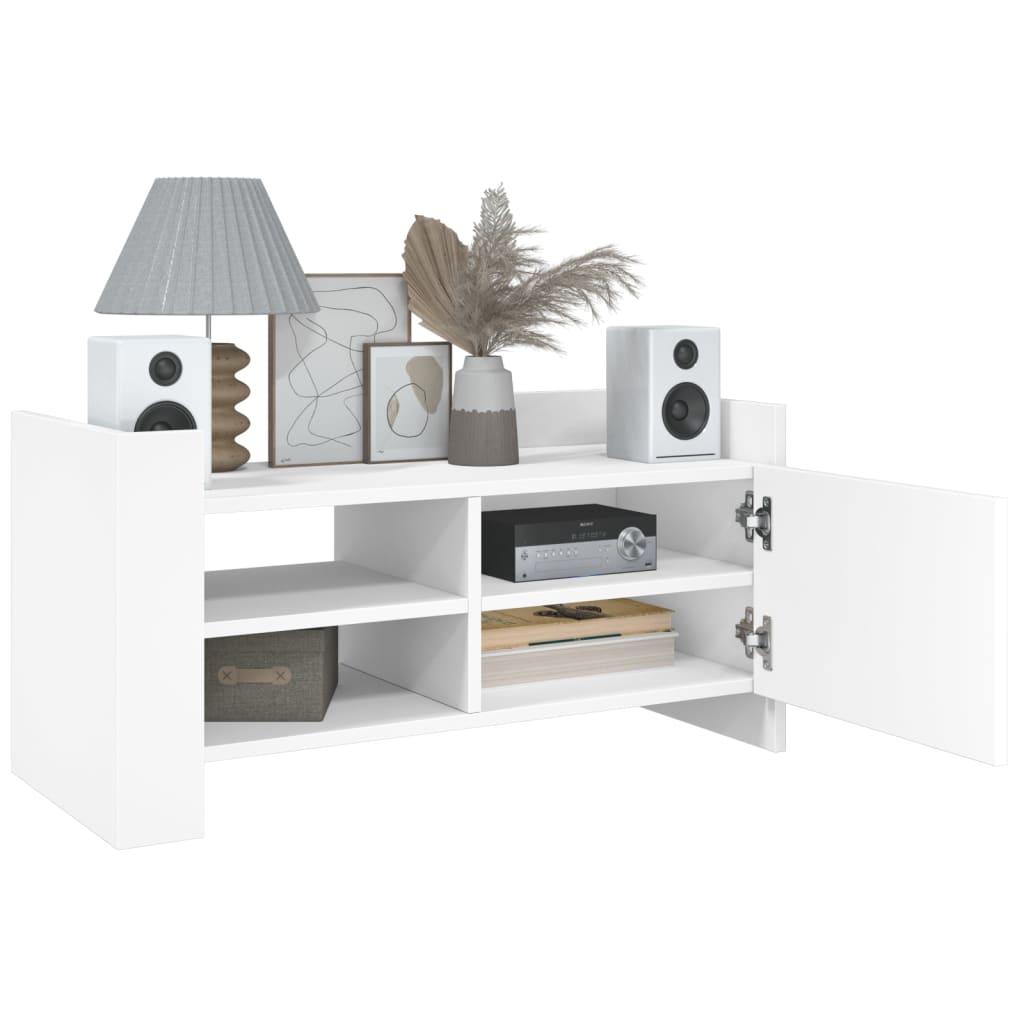 vidaXL Meuble TV blanc 80x35x40 cm bois d’ingénierie - Image 3