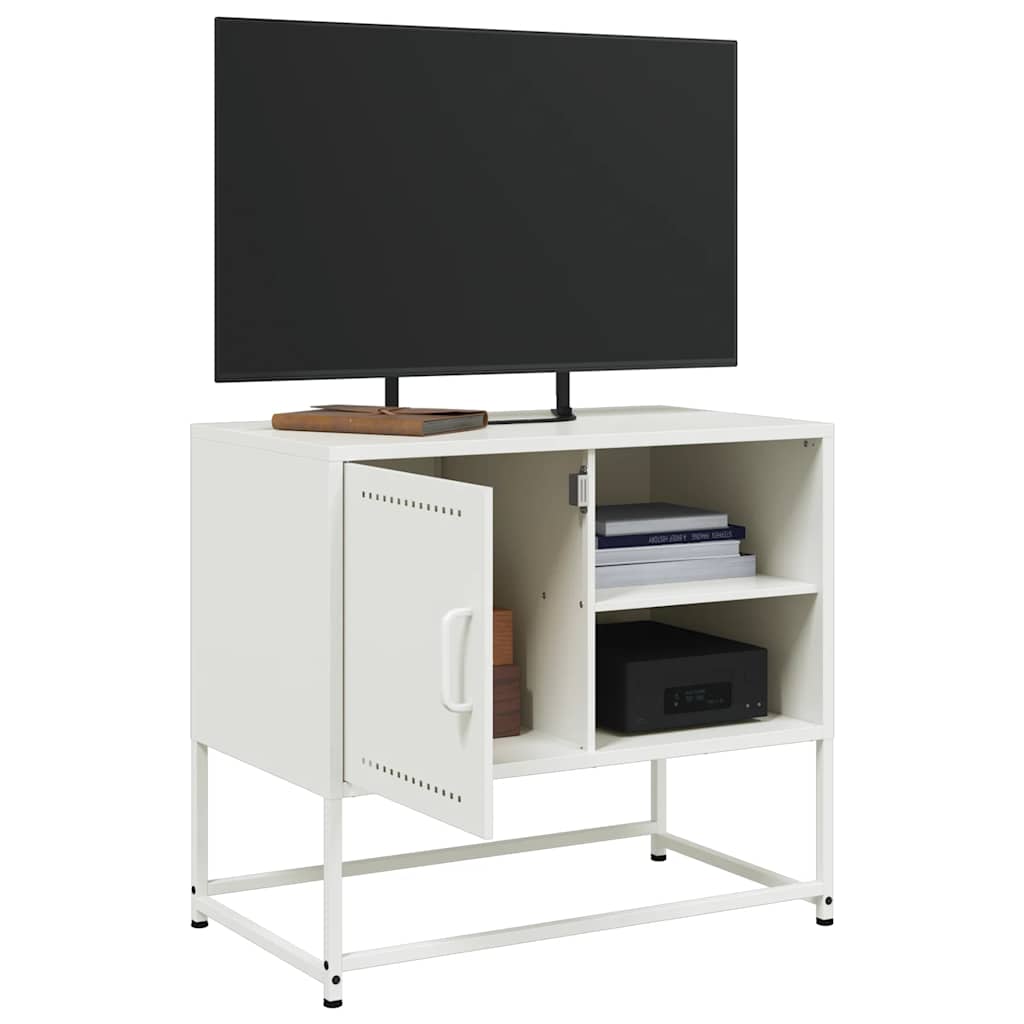 vidaXL Meuble TV blanc 68x39x60,5 cm acier - Image 4