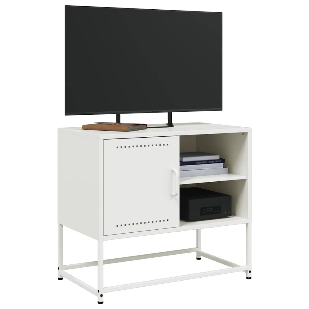 vidaXL Meuble TV blanc 68x39x60,5 cm acier - Image 5