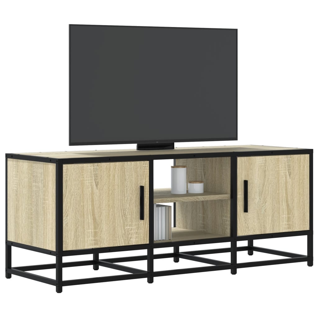 vidaXL Meuble TV chêne sonoma 100x35x41 cm bois d'ingénierie et métal