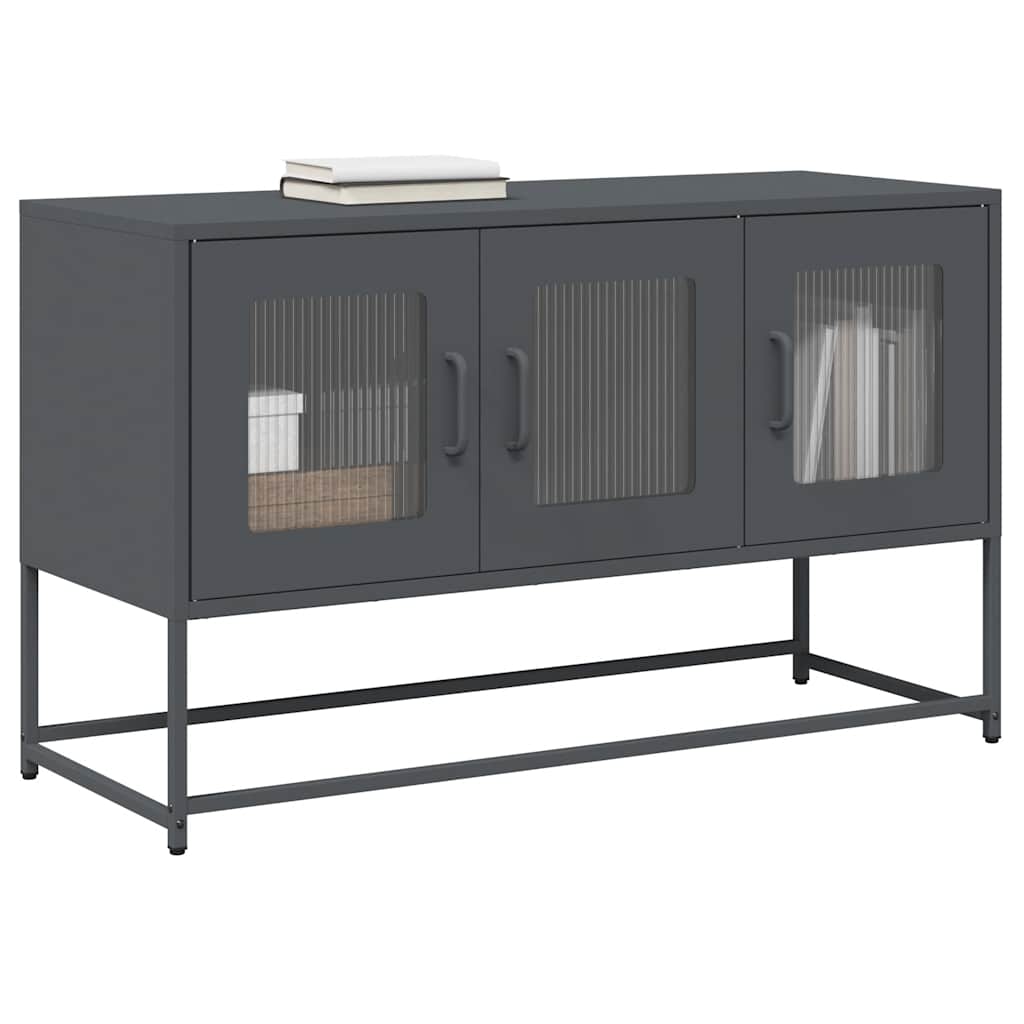 vidaXL Meuble TV anthracite 100,5x39x60,5 cm acier laminé à froid