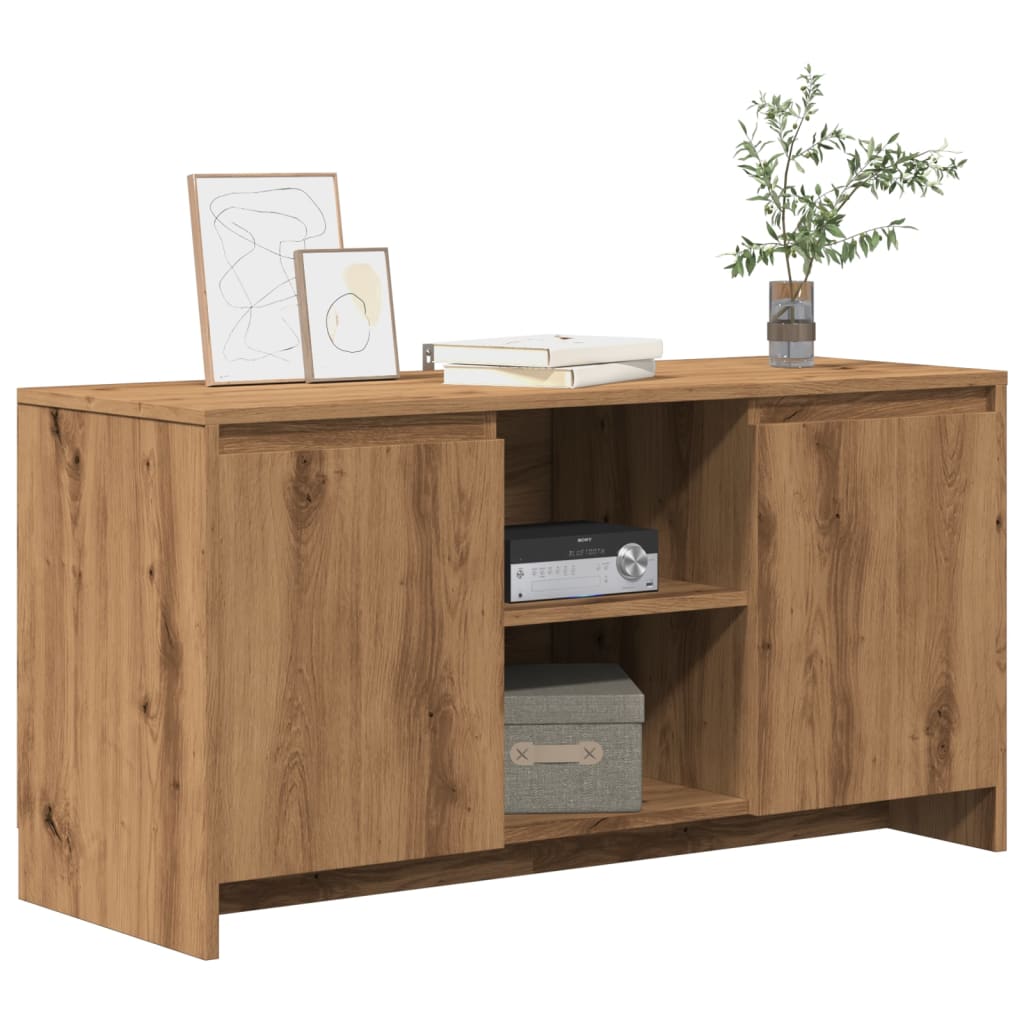 vidaXL Meuble TV chêne artisanal 102x37,5x52,5 cm bois d'ingénierie