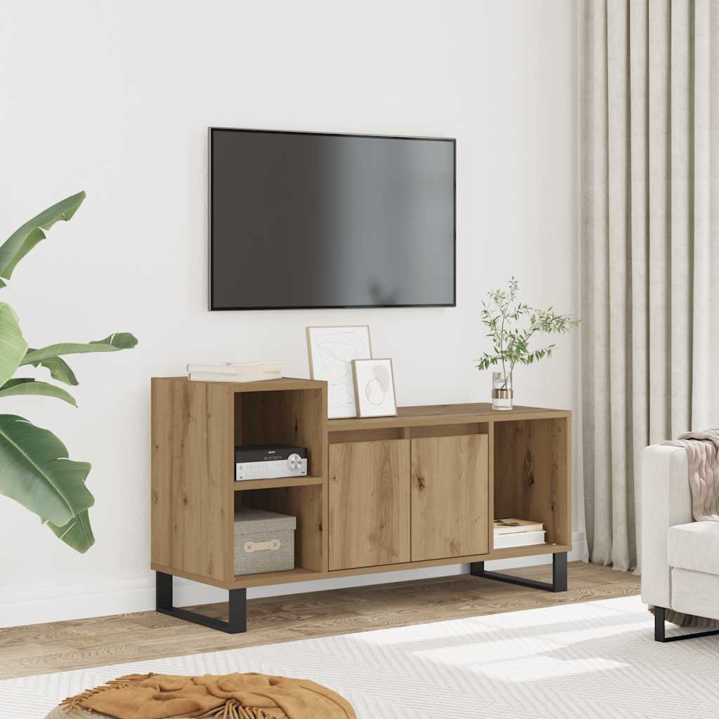 vidaXL Meuble TV chêne artisanal 100x35x55 cm bois d'ingénierie