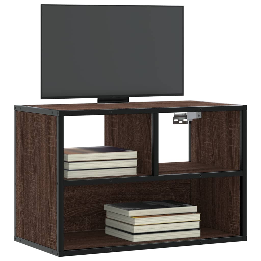vidaXL Meuble TV chêne brun 60x31x39,5 cm bois d'ingénierie et métal