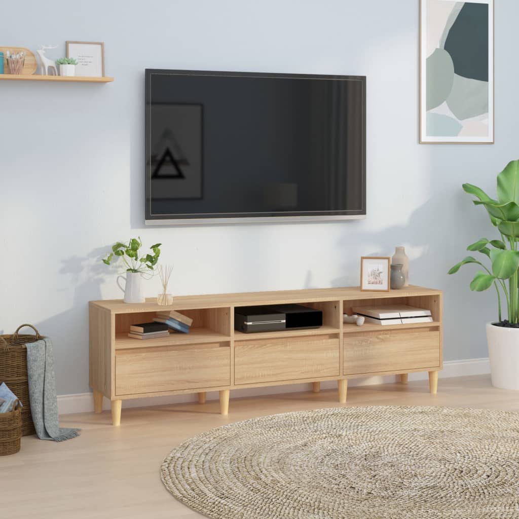vidaXL Meuble TV chêne sonoma 150x30x44,5 cm bois d'ingénierie