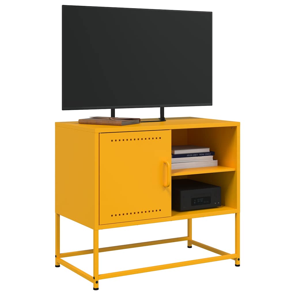 vidaXL Meuble TV jaune moutarde 68x39x60,5 cm acier - Image 5