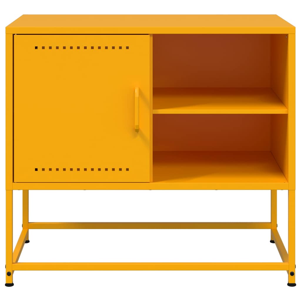 vidaXL Meuble TV jaune moutarde 68x39x60,5 cm acier - Image 6