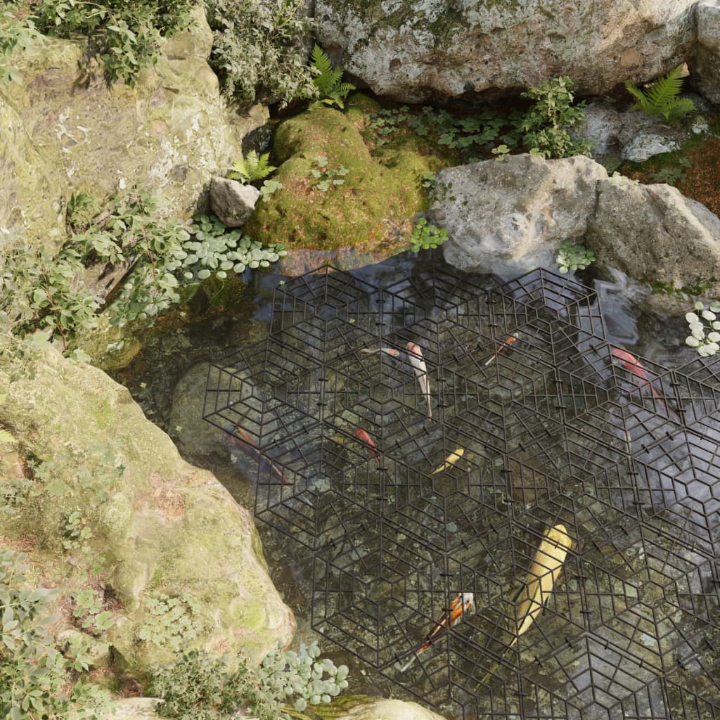 vidaXL Protection d'étang 40 pcs Noir Polypropylène