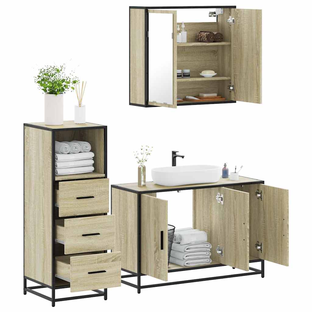 vidaXL Ensemble de meubles de salle de bain 3 pcs chêne sonoma